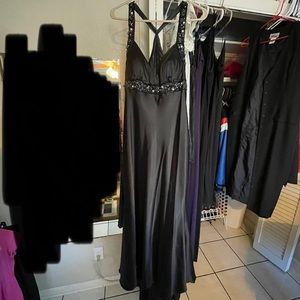 May Queen Black Satin Dress